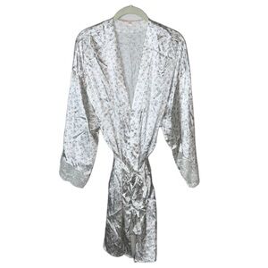 Eberjey Floral Lace Satin Robe